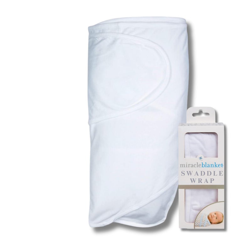 Miracle Blanket Swaddle Wrap - Help Your Newborn Sleep Longer - Soft & Secure Sleep Sack for Infants - Easy-to-Use Swaddling Blanket for a Calm Baby (White) - Image 1
